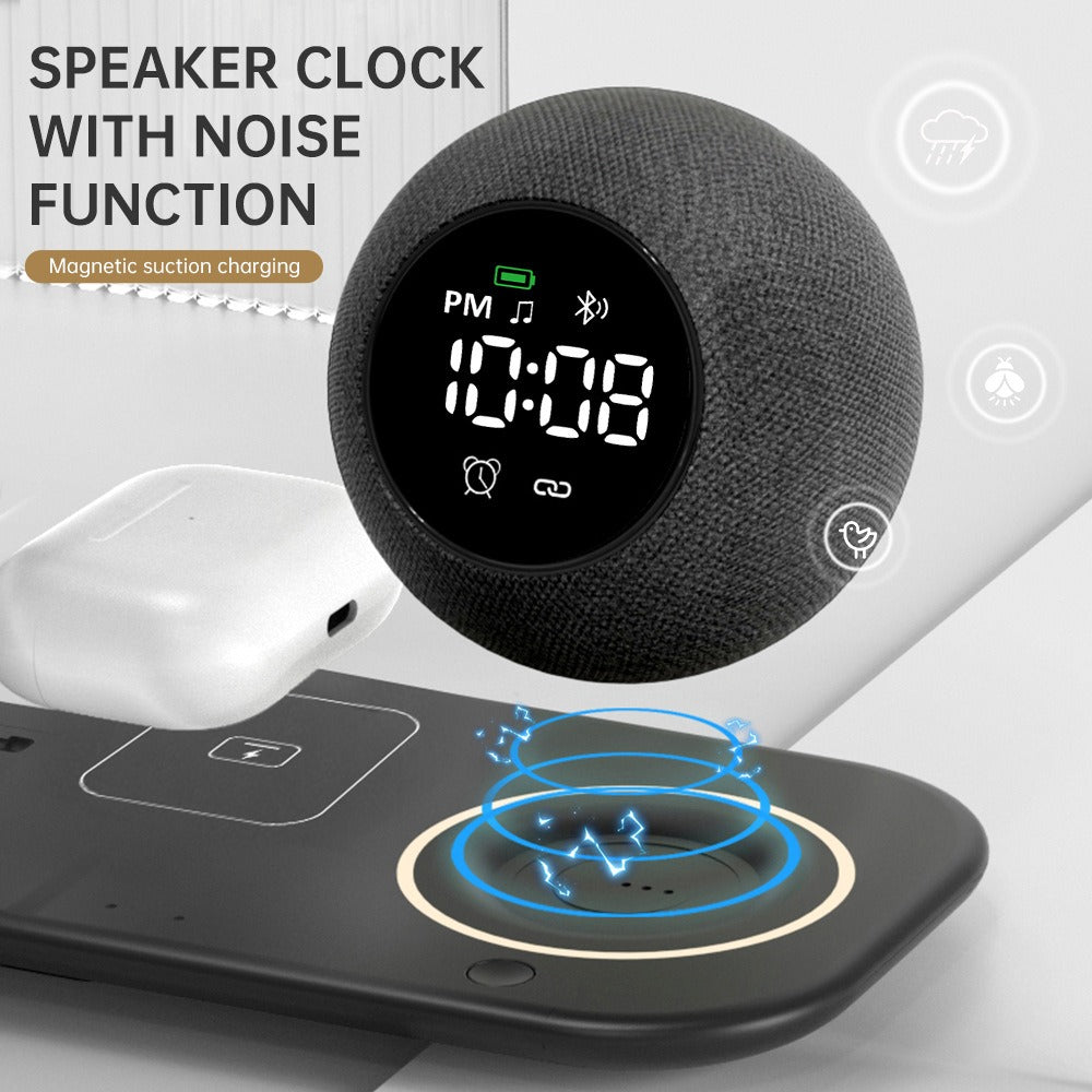 Six in one mobile phone watch headphones wireless charging clock alarm Bluetooth speaker night light - V.I.P Digital Presence