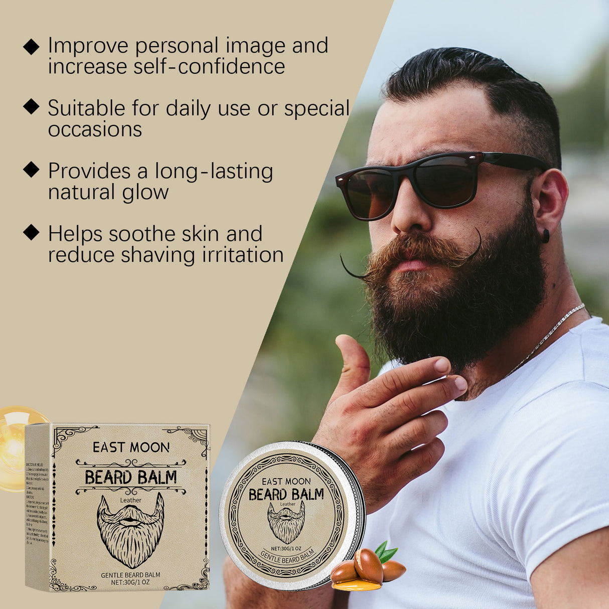 Leather Beard Care Wax Nourishes And Hydrates Hair Care Wax For Men - V.I.P Digital Presence