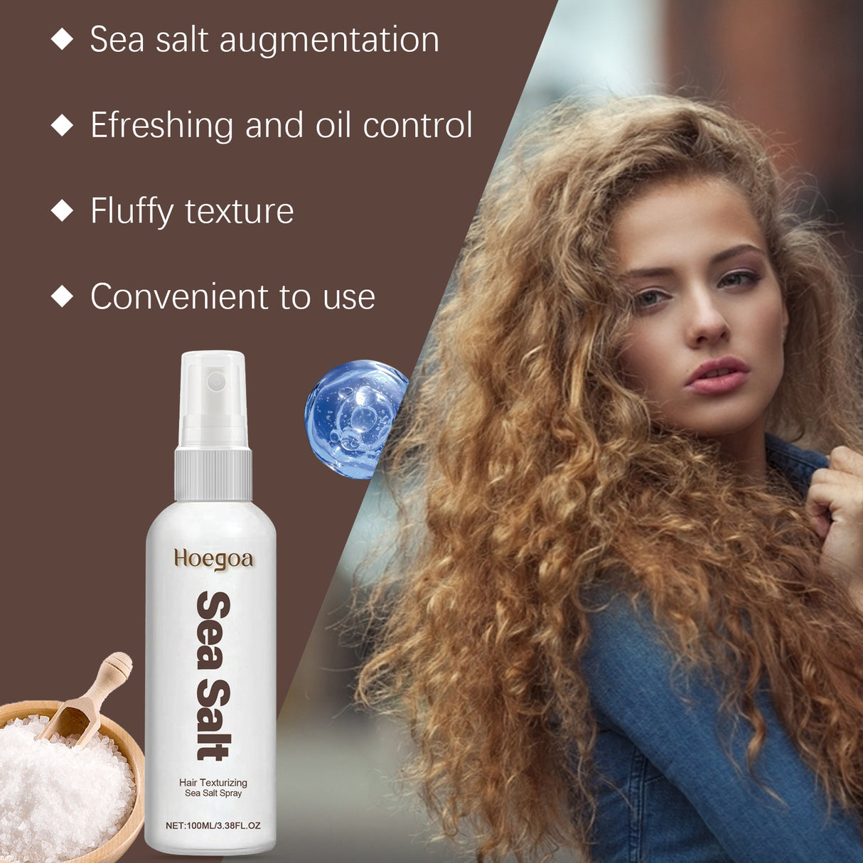 Hair Texturizing Sea Salt Spray, Hair Leave-In Styling Dry Hair Spray Hairspray Refreshing Oil Removal Oil Control Lazy Fluffy Softener Spray - V.I.P Digital Presence