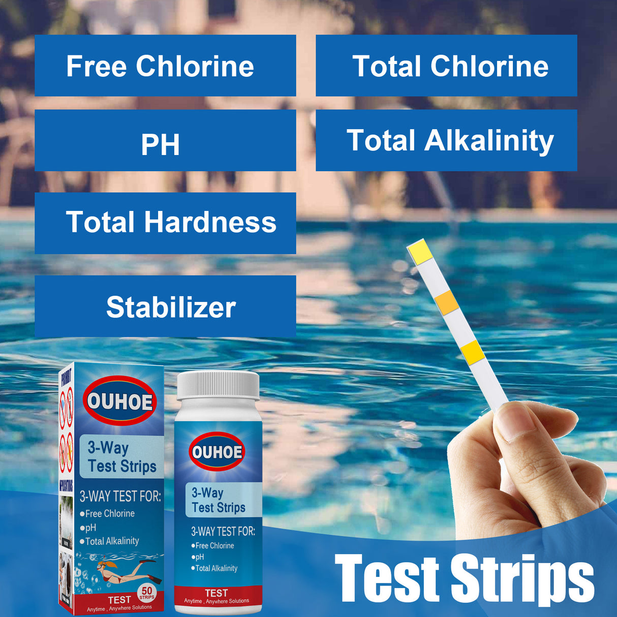 3-In-1 Ph Test, Paper Pool Water Quality Total Alkalinity Hardness Pool Clean Water Ph Test Strip - V.I.P Digital Presence