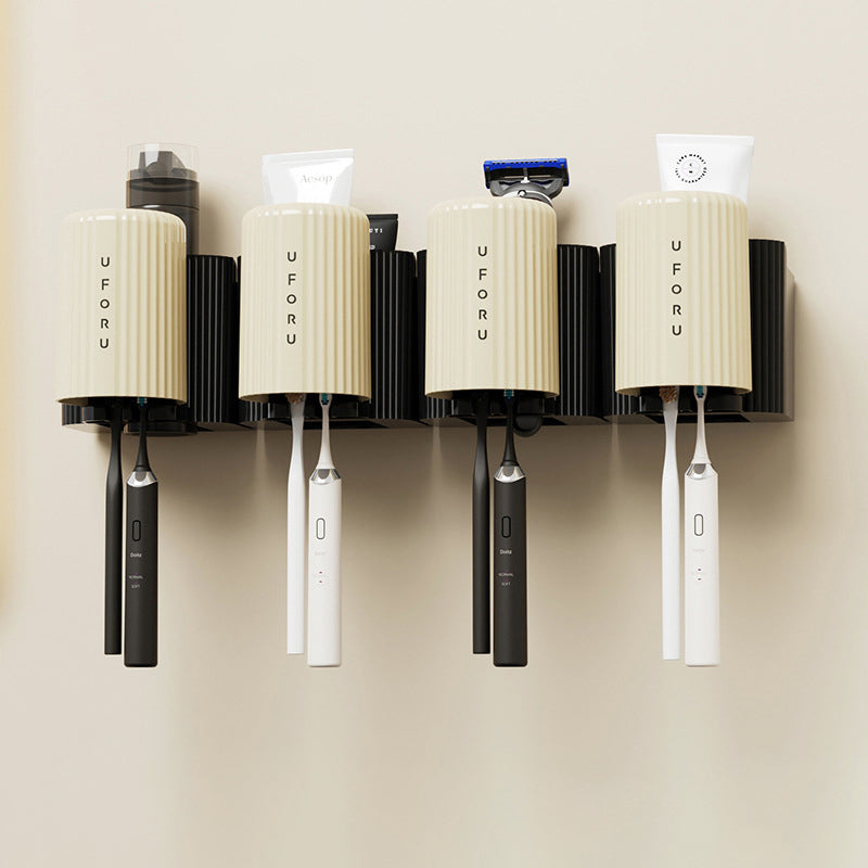 Toothbrush rack perforated free wall mounted bathroom mouthwash cup rack storage rack - V.I.P Digital Presence