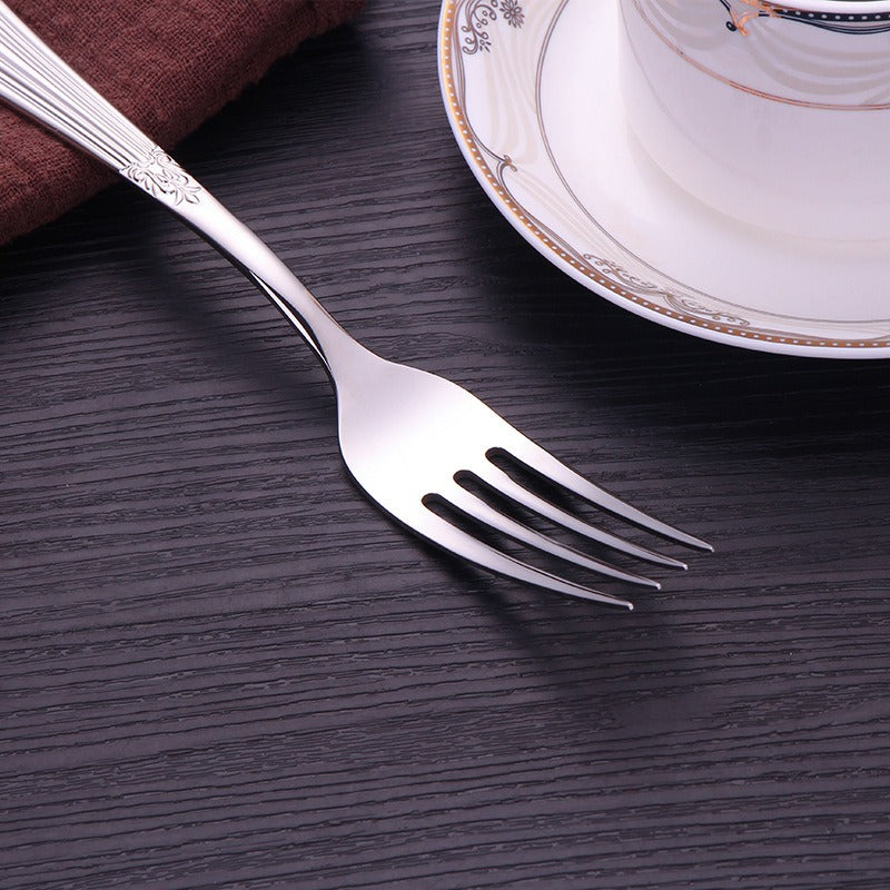 304 stainless steel knife, fork, spoon, hotel Western tableware, steak knife, fork, dessert spoon, fork, 4 piece set - V.I.P Digital Presence