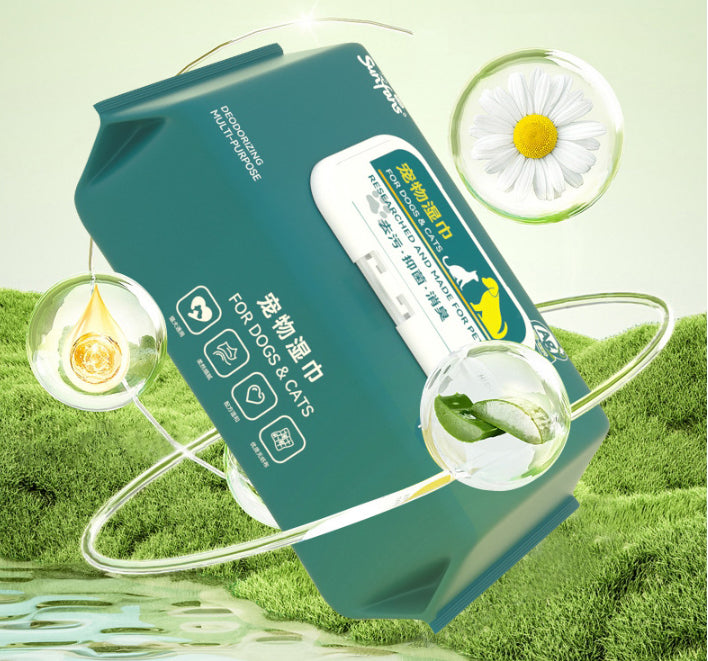 Pet Wet Wipes 80 Sheets Dog Cat Wet Tissues No Rinse Cleaning Eye Tear Stains Body Supplies Wet Tissues - V.I.P Digital Presence