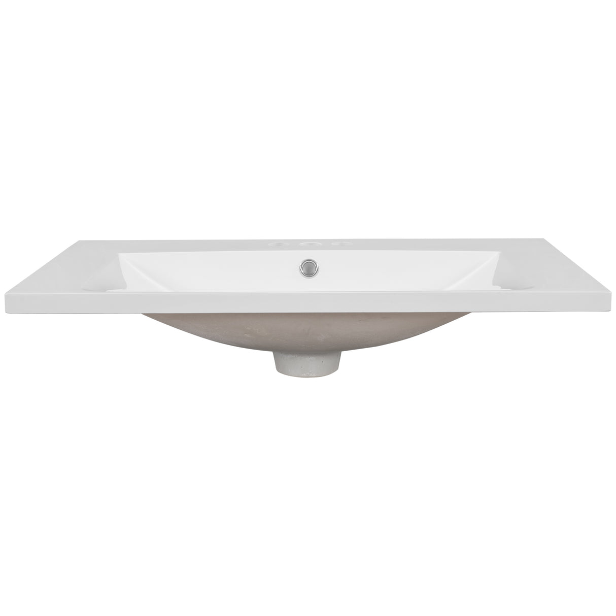 30" Single Bathroom Vanity Top with White Basin 3-Faucet Holes Ceramic White - V.I.P Digital Presence