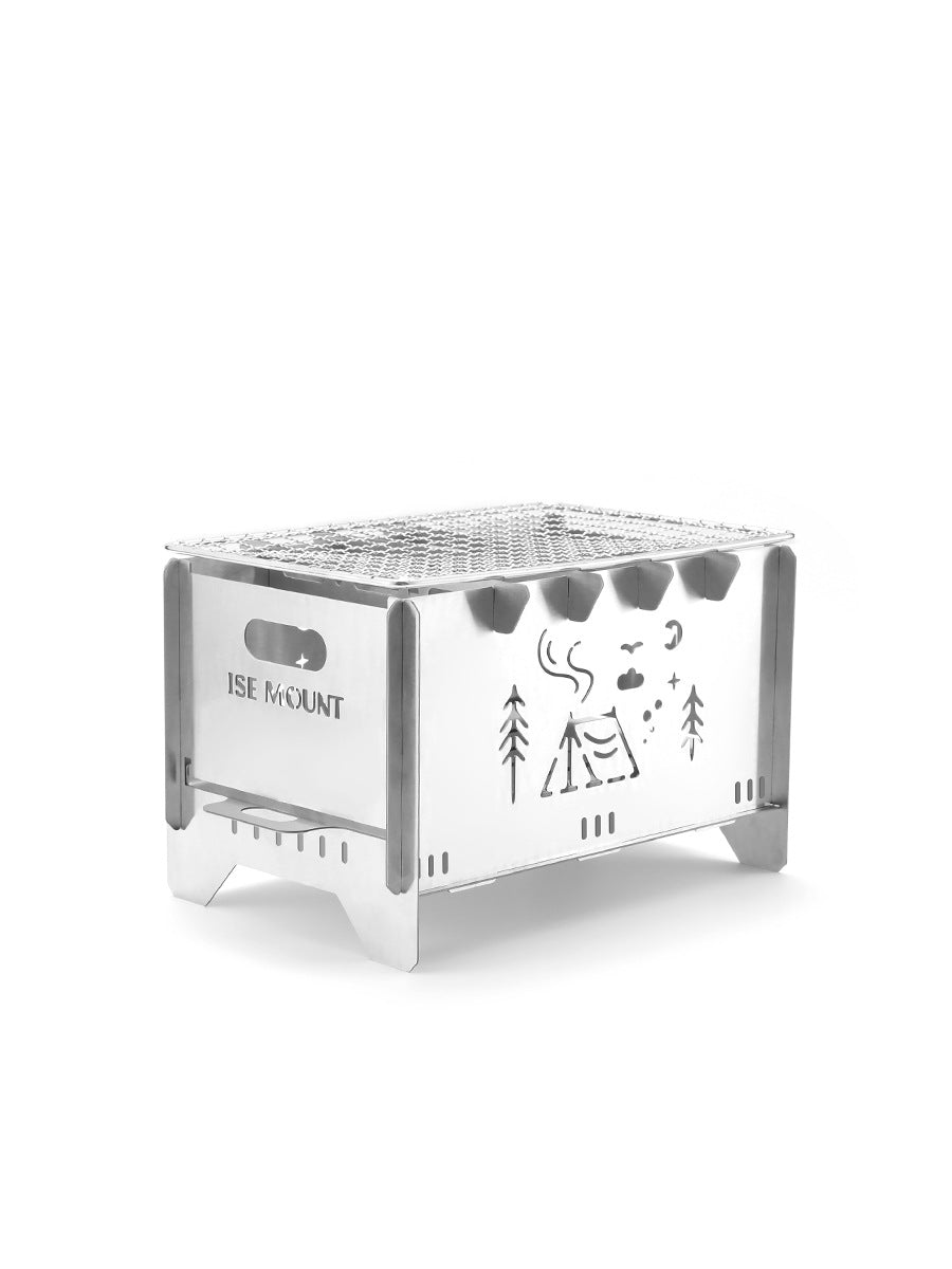 Outdoor folding barbecue stove stainless steel card stove bonfire stove portable camping heating stove burning firewood stove - V.I.P Digital Presence