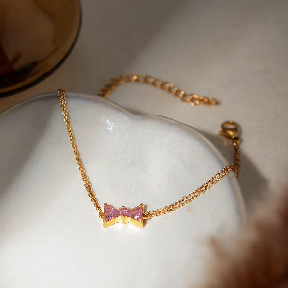 Stainless Steel Zircon Bow Bracelet - V.I.P Digital Presence