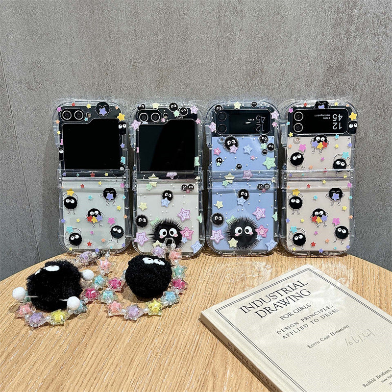 Cute Coal Ball Slim Waist Foldable Phone Case for Samsung Galaxy Z Flip 4/5/6/7 - V.I.P Digital Presence