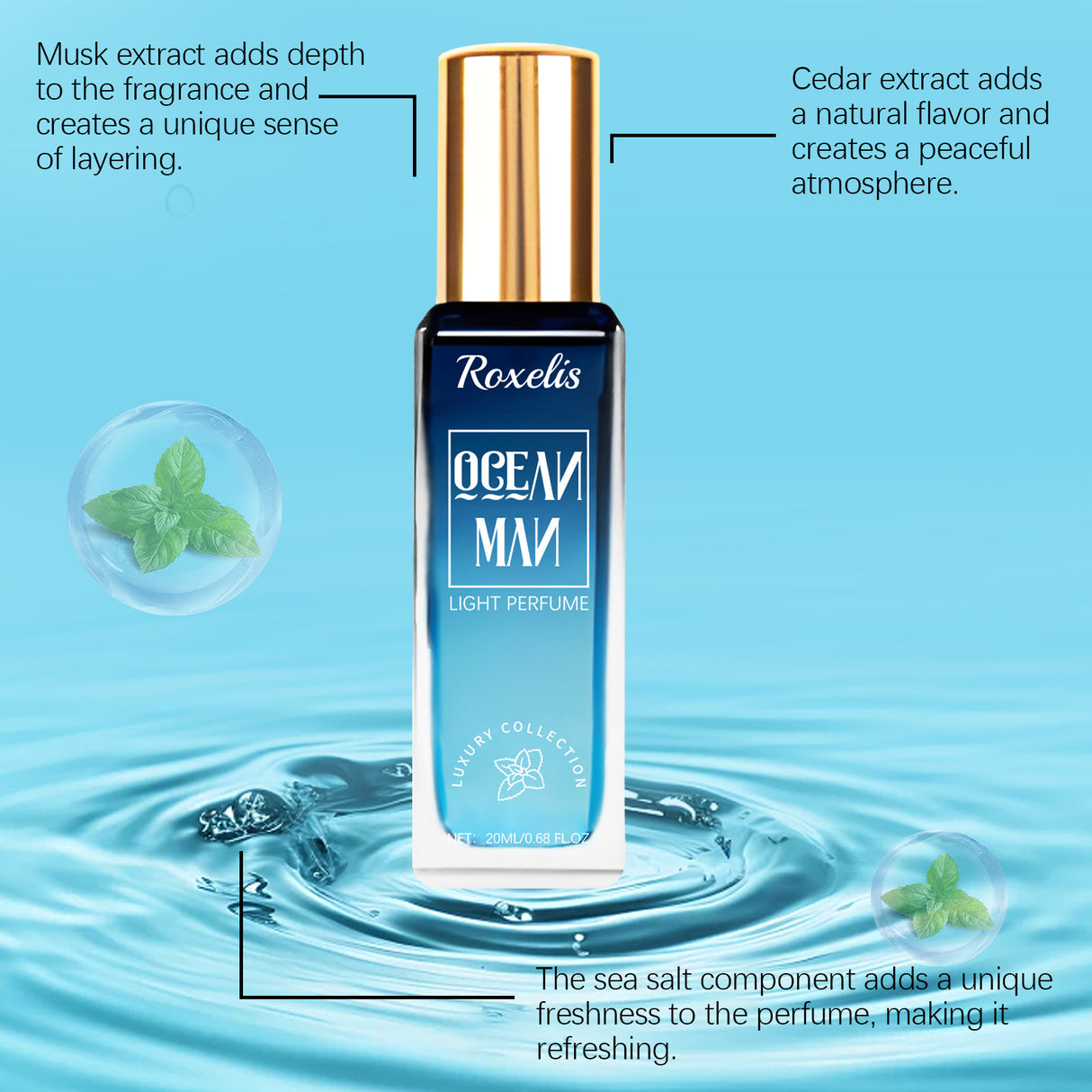 Ocean Fresh Luxury Eau De Toilette Natural Fragrance Elegant Romantic Couple Dating Niche Lasting Perfume Spray - V.I.P Digital Presence