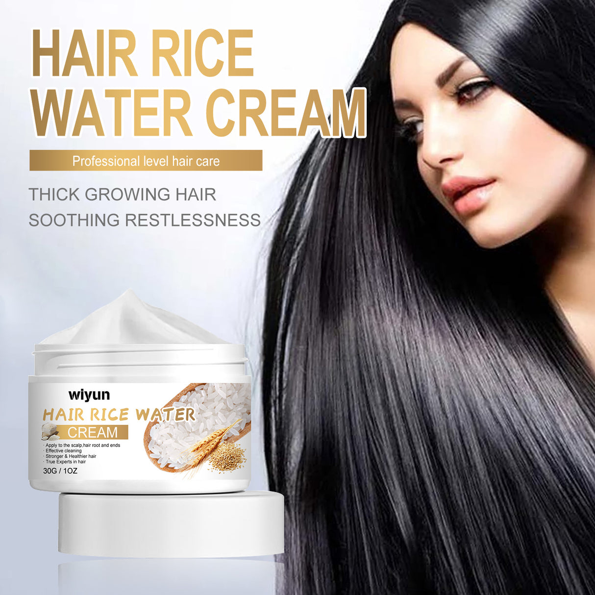 WIYUN Hair Rice Water Cream, Scalp Massage Hydrating And Moisturizing Hair Roots Repair Dry Hair Impetuous Smooth Hair Care - V.I.P Digital Presence