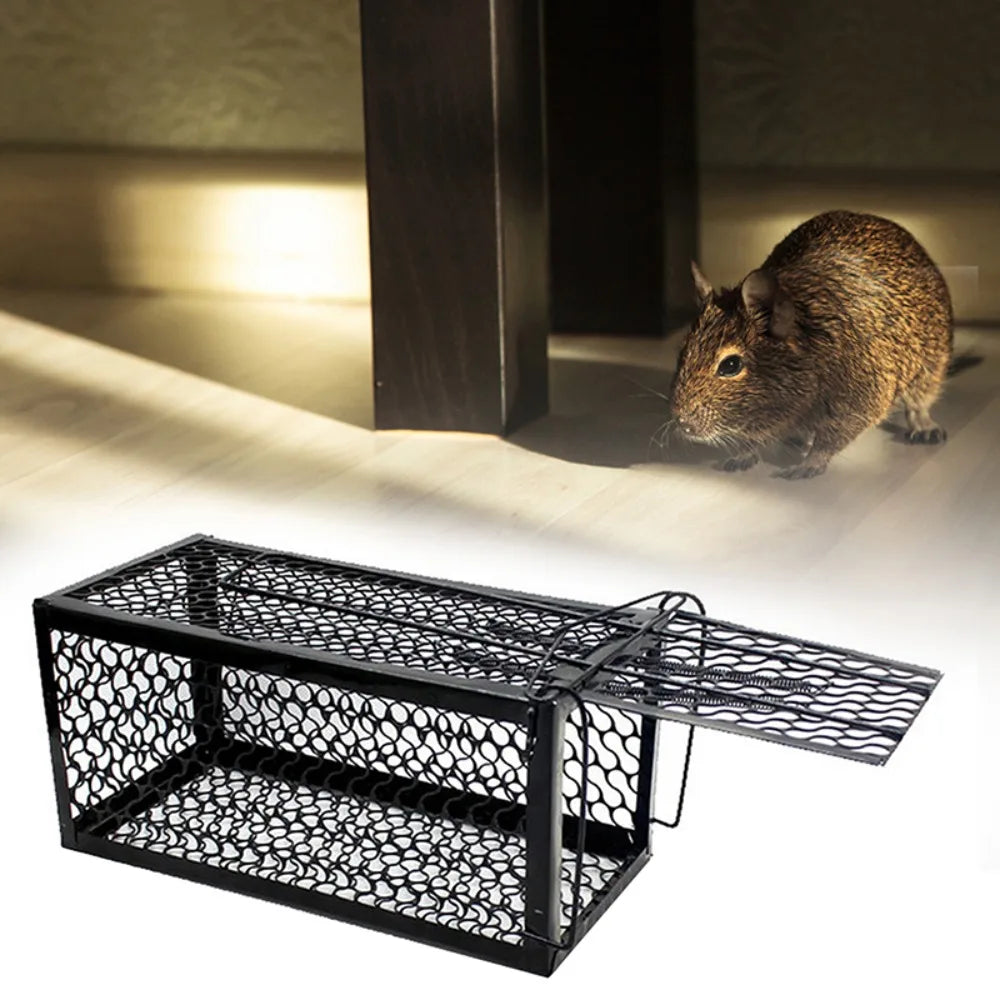 Self-locking Trap Catcher Mouse Rat Bait Mice Live Box Mice Trap Cage Household Mouse Catcher Animal Control Hamster Iron Cage