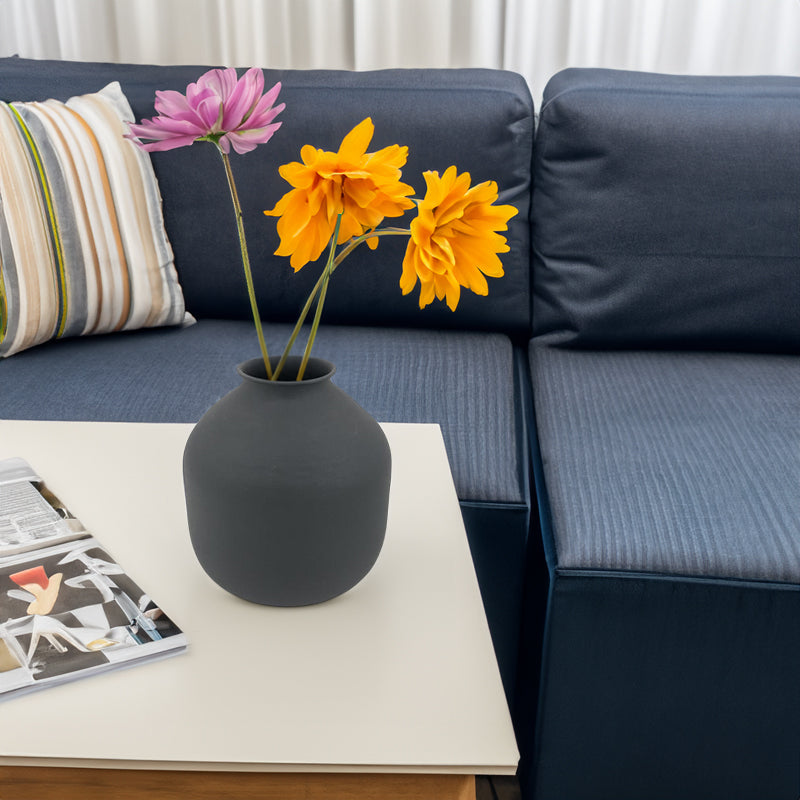 Matte Black Metal Vase: For Dried Flowers, Wedding Gifts, and Home Decor - V.I.P Digital Presence