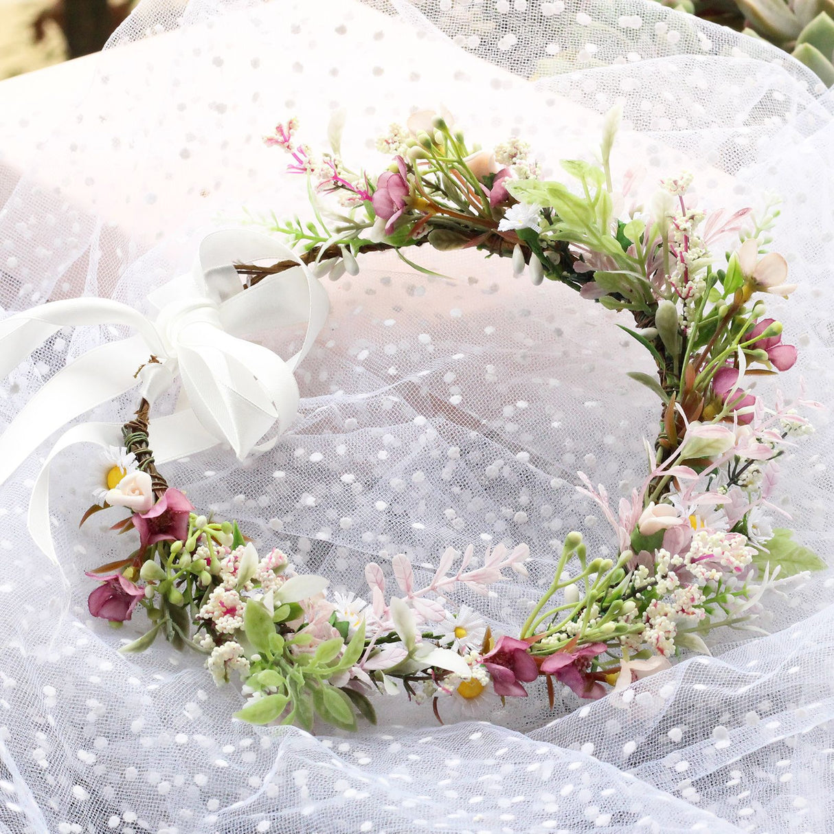 Bridal Flower Wreath Headpiece Original Simulation Starry Sky Water Grass Flower Crown Birthday Wedding Headflower Wreath - V.I.P Digital Presence