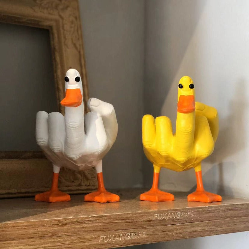 Middle finger duck statue resin crafts ornaments duck you spoof middle finger desktop decoration - V.I.P Digital Presence