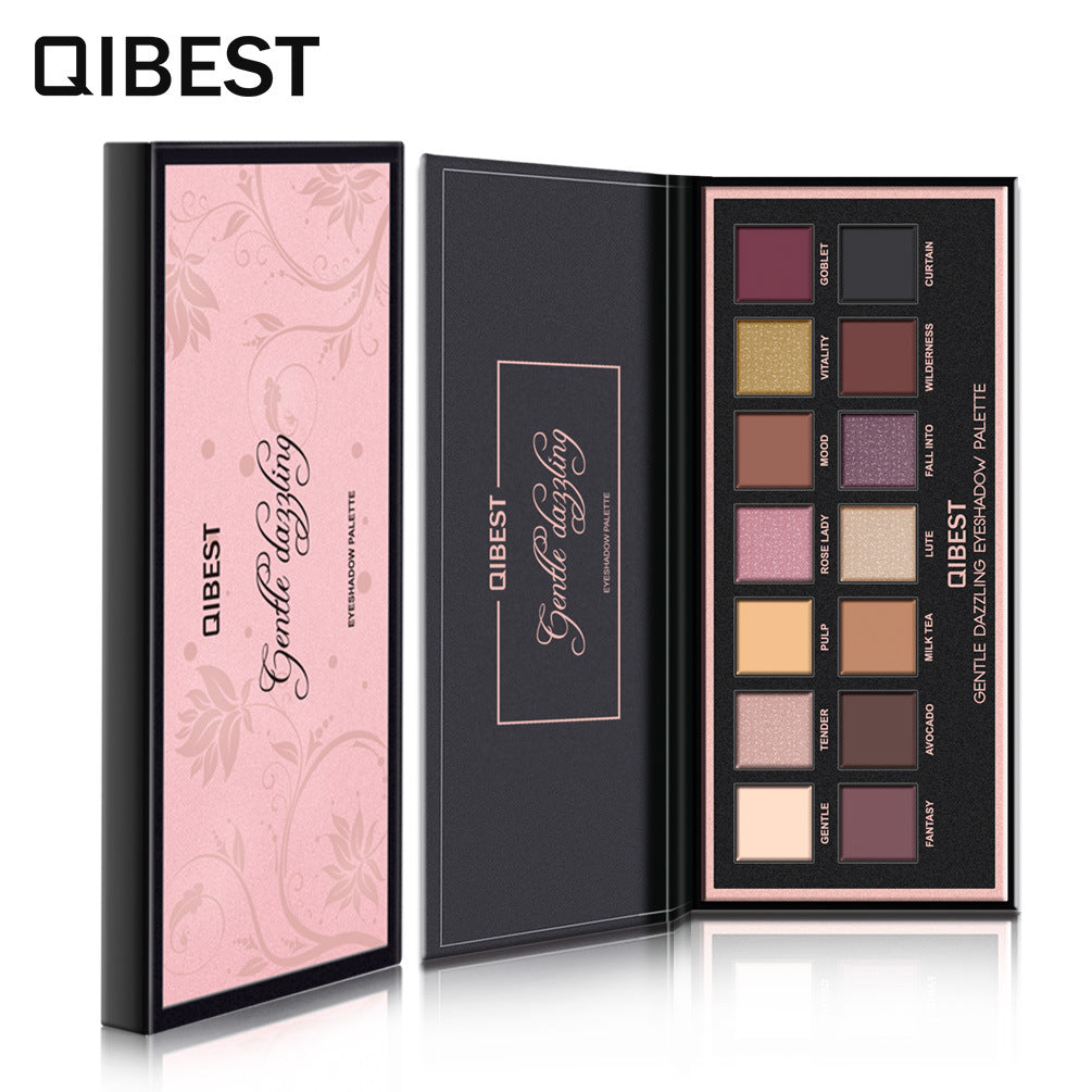 QIBEST 14 Color Eyeshadow Palette Pearlescent Matte Eyeshadow Low-Key Luxury Velvet Glossy Eyeshadow - V.I.P Digital Presence