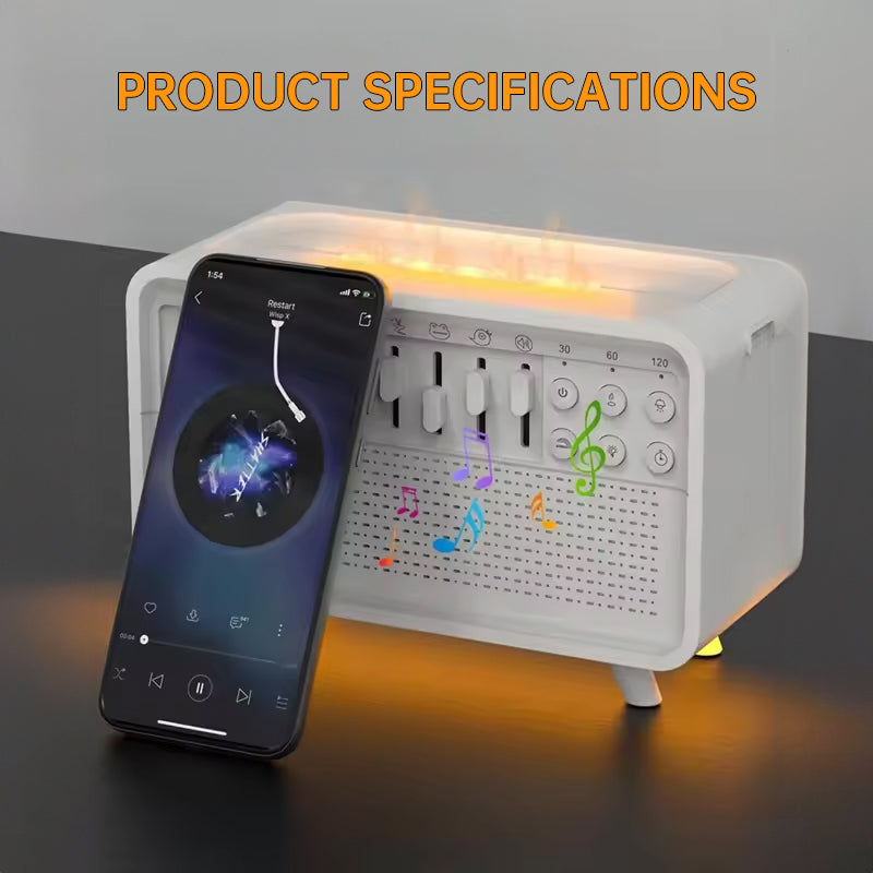 8 - Adjustable - White - Noise Air Aroma Diffuser Humidifier with Night Light and Bluetooth Speaker - V.I.P Digital Presence