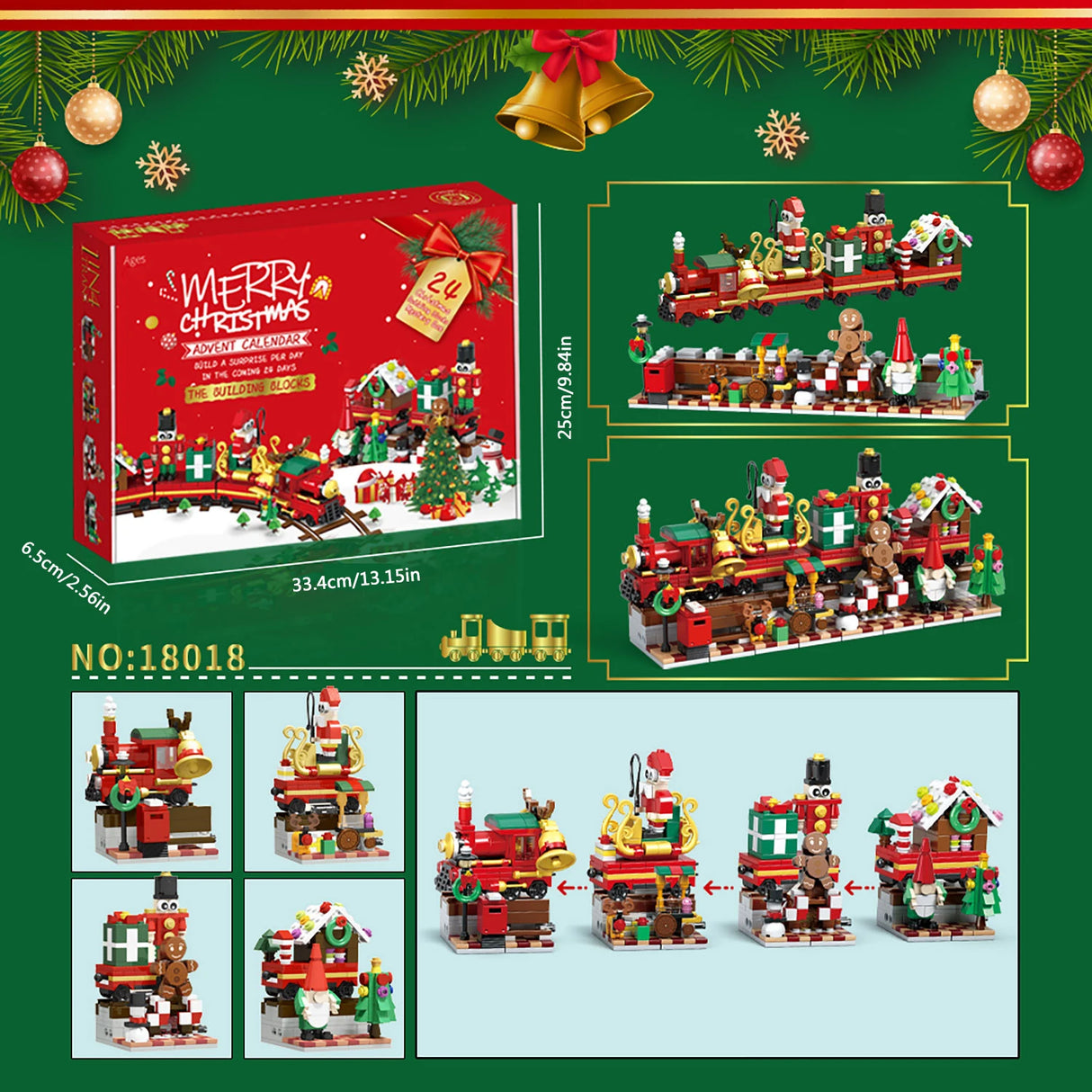 Christmas Building Blocks, 24 Days Countdown Calendars Blind Box, Christmas Trains Santa Claus Railcar Building Bricks - V.I.P Digital Presence