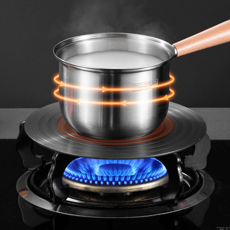 304 stainless steel milk pot, instant noodle pot, household wooden handle dormitory small soup pot, milk heating baby food pot - V.I.P Digital Presence