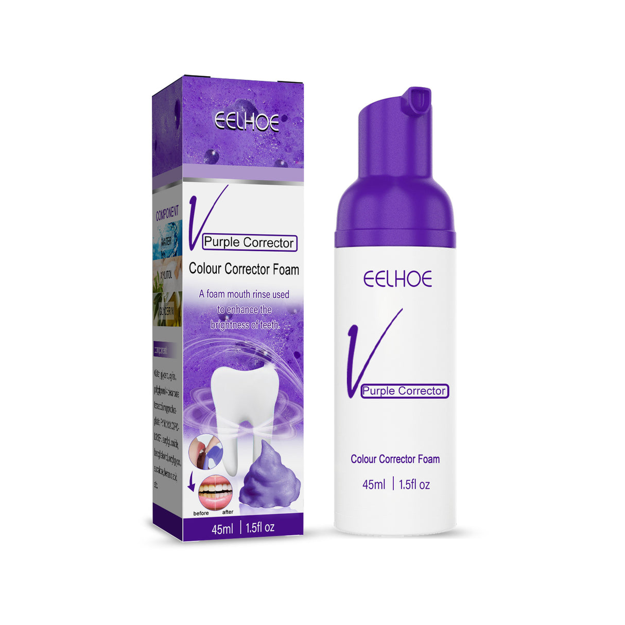 V34 Purple Toned Tooth Mousse Toothpaste Teeth Cleaning Stains Smoke Tartar Oral Care - V.I.P Digital Presence