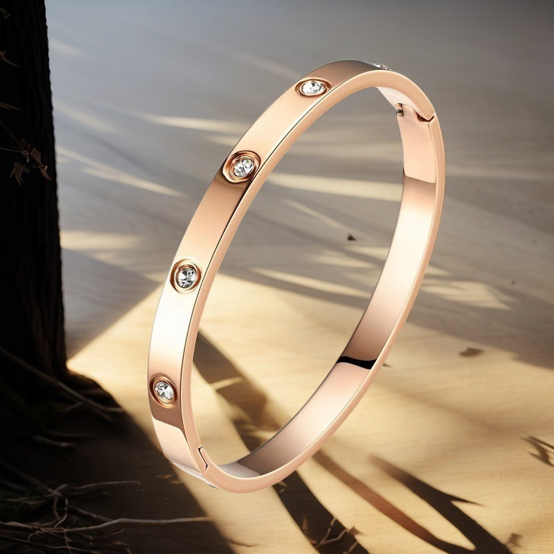 Stainless steel titanium steel bracelet for women non fading electroplated buckle jewelry for women - V.I.P Digital Presence