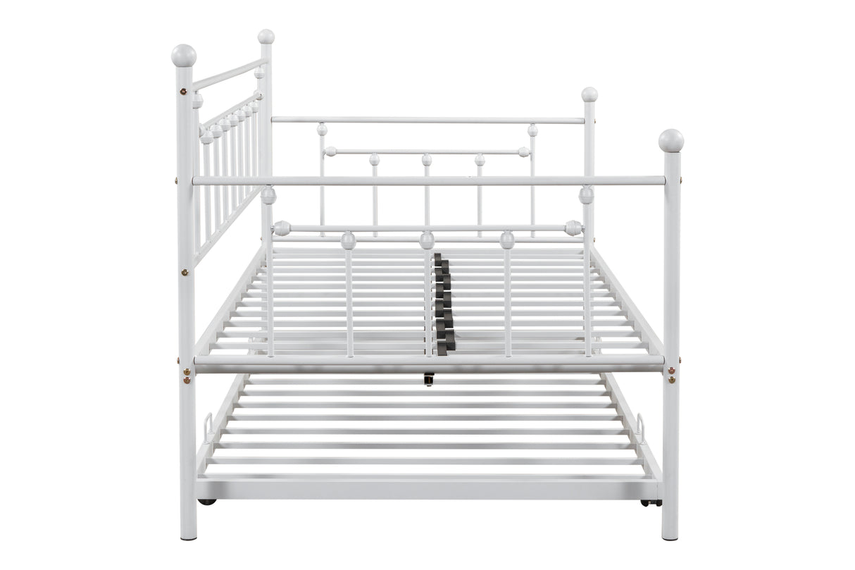 Metal double bed with ear shaft/sturdy/noise reduction/flexible ear shaft/retro style/no need for spring box (LIGHT GREY)