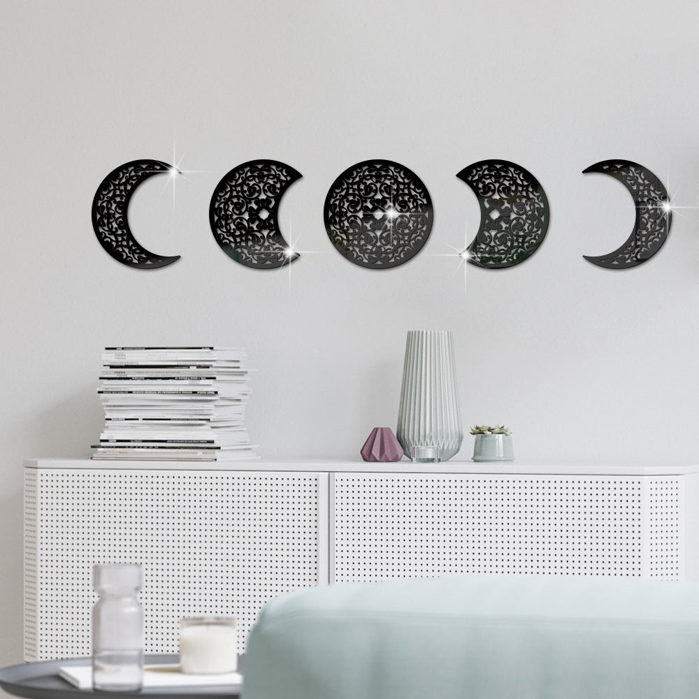 3D Stereoscopic Moon Phase Change Acrylic Mirror Surface Sticker Home Decoration Self-Adhesive Wall Sticker - V.I.P Digital Presence