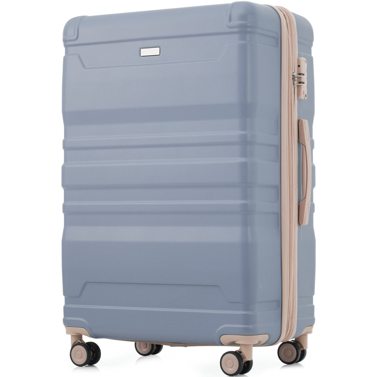 Luggage Sets New Model Expandable ABS Hardshell 3pcs Clearance Luggage (light blue and golden)