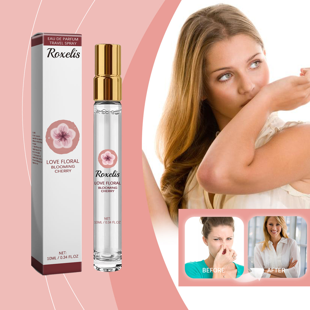 Eau De Parfum Travel Spray, Long-Lasting Light Fragrance Fresh Floral Rose Charm Jasmine Fragrance - V.I.P Digital Presence