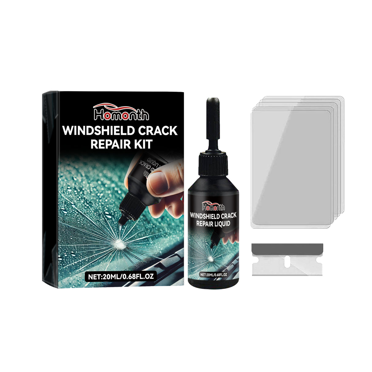 Automotive Glass Care Kit Automotive Windshield Cracks And Scratches Adhesive Repair Solution - V.I.P Digital Presence