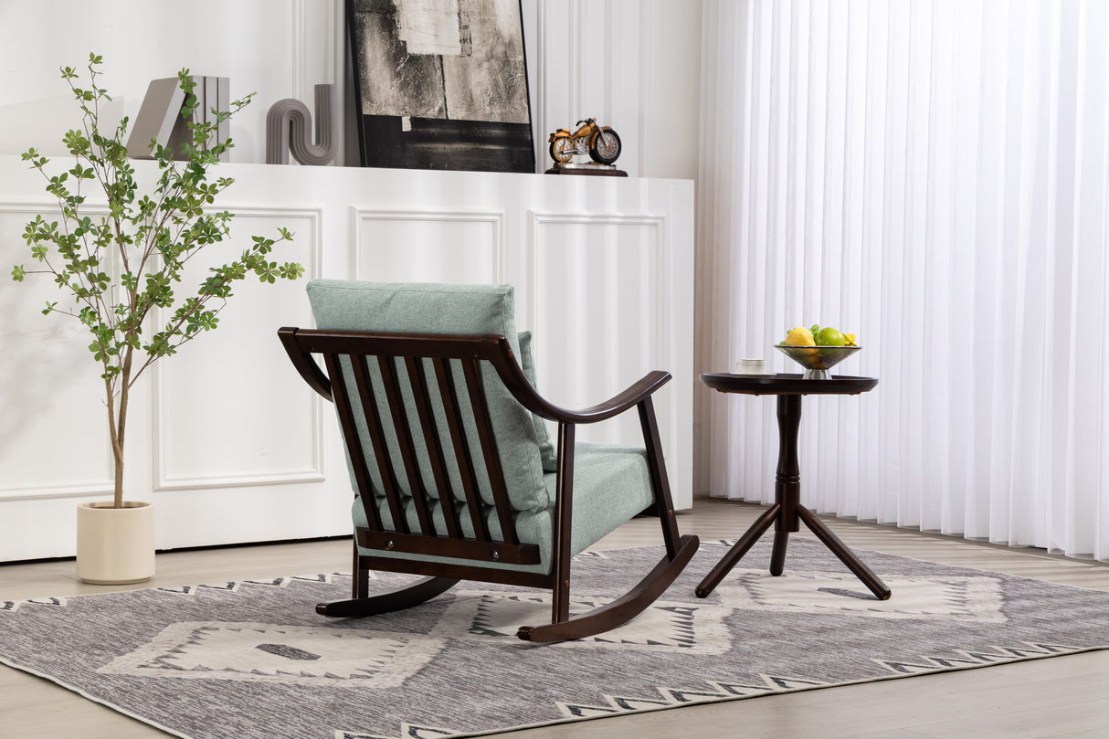 woven fabric Mid Century Modern Accent Chairs Comfy Upholstered Glider Arm Chair with Solid Wood for Living Room Bedroom Balcony - V.I.P Digital Presence