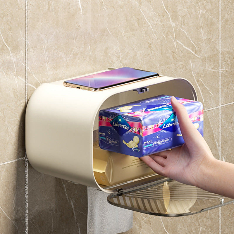No punching wall-mounted tissue box toilet rolls paper torage box - V.I.P Digital Presence