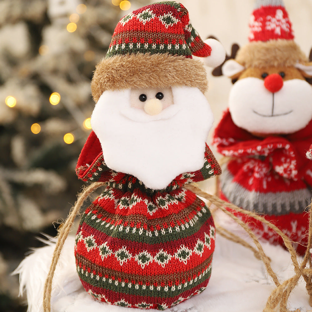 New 3D Knitted Fabric Doll Apple Bag Christmas Decorations Children's Day Gift Bundle Pocket Candy Bag - V.I.P Digital Presence