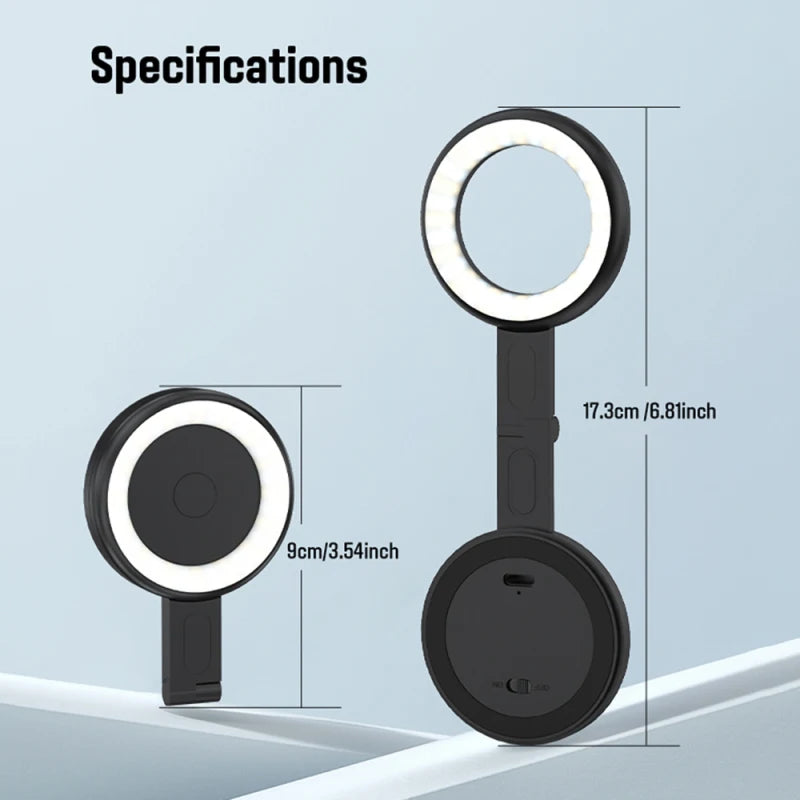 Magnetic LED Fill Light for Phone Selfie Light LED Video Light 2500K-9000K Dimmable Built-in Battery Replacement for iPhone Vlog - V.I.P Digital Presence