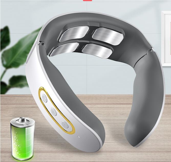 USB Rechargeable 4 Heads Cervical Spondylosis Massager Intelligent Whole Body Meridian Massage Pulse Kneading Heating Neck Protector - V.I.P Digital Presence