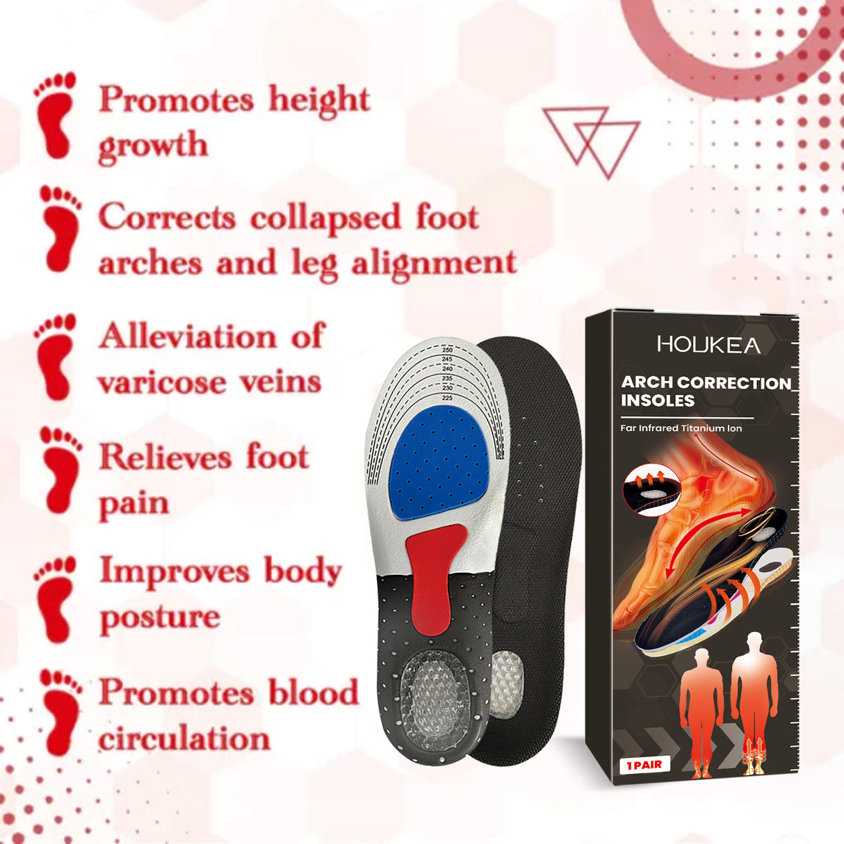 Corrective Foot Insoles, Arch Support Insole Non-Slip And Wear Resistant Foot Posture Correction Insole - V.I.P Digital Presence