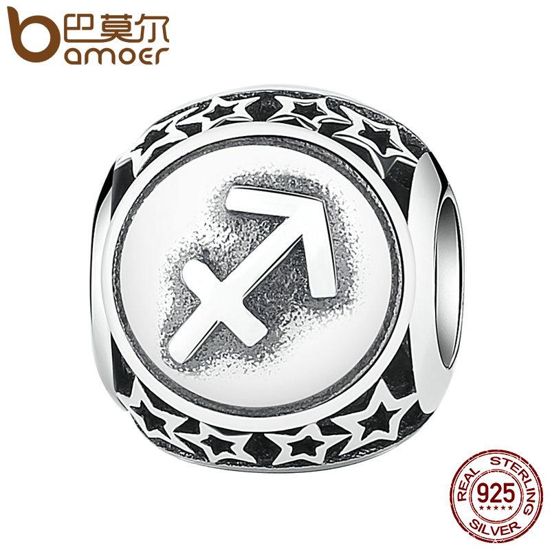 BAMOER 925 Sterling Silver Aquarius Star Sign Zodiac Beads Charms fit Bracelets PSC048 - V.I.P Digital Presence
