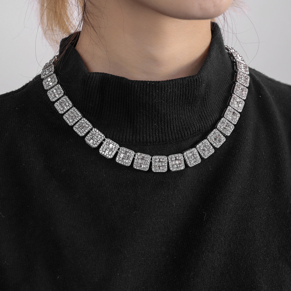 Cuban chain fashion new product square rock sugar chain 13mm necklace bracelet niche hip-hop jewelry accessories - V.I.P Digital Presence