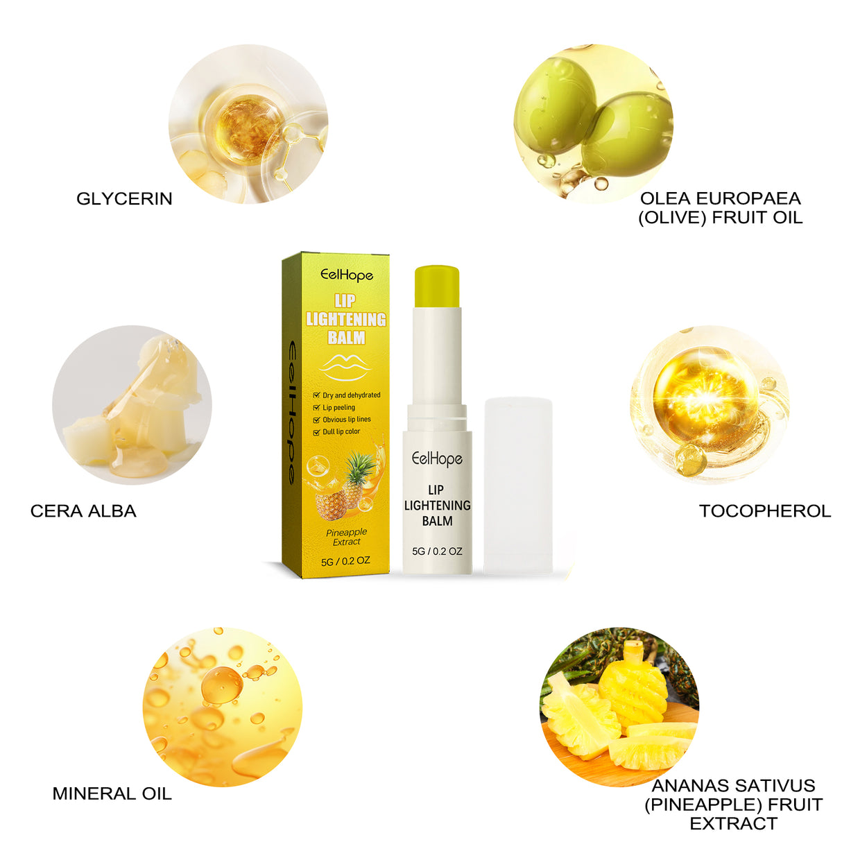 Pineapple Moisturizing Lip Balm Moisturizes, Hydrates, Removes Dead Skin And Prevents Dry, Cracked Lips - V.I.P Digital Presence