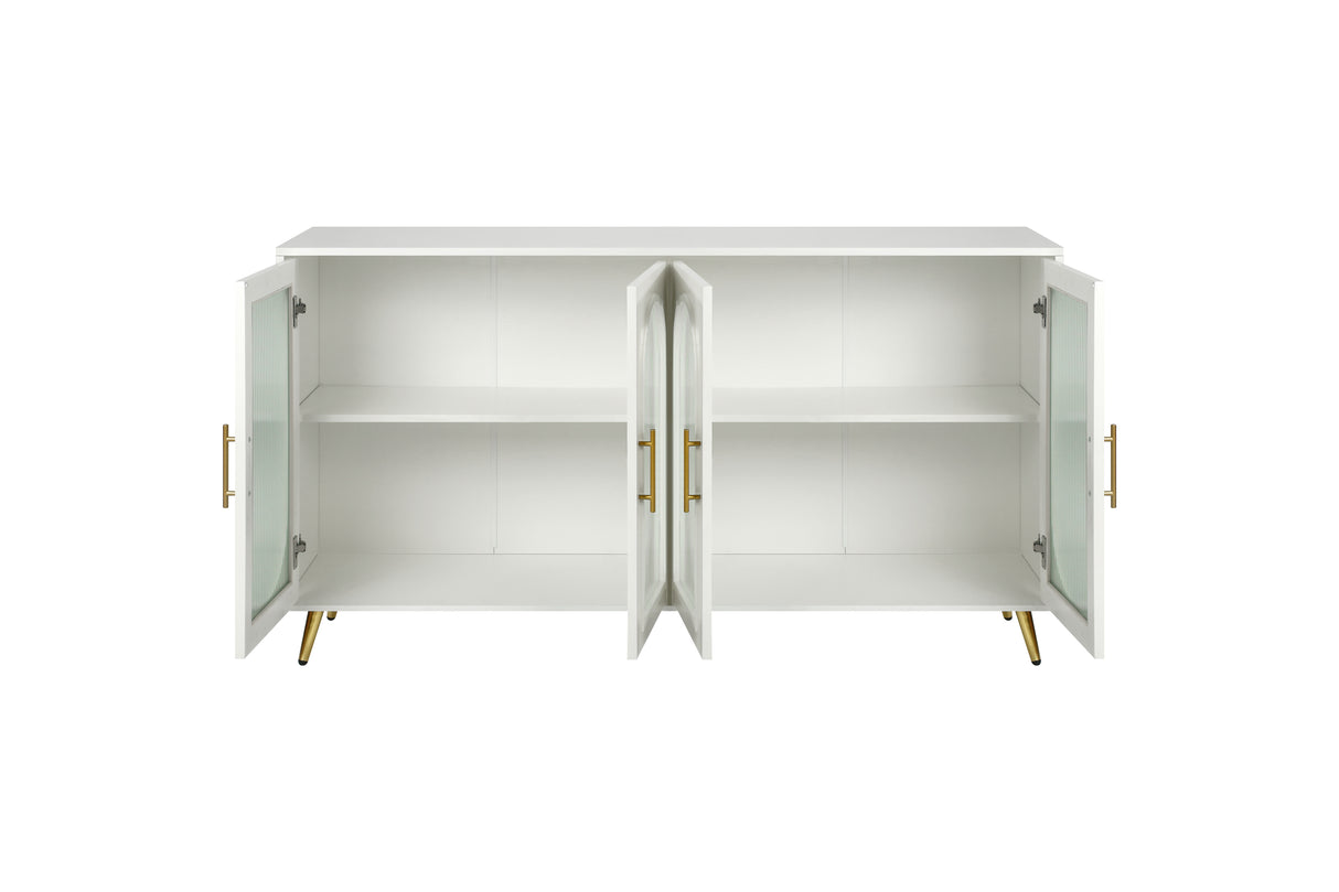 TV Stand for 65+ Inch TV, Wood TV Stand with Storage Cabinet & Adjustable Shelves, Media TV Console for Living Room Bedroom