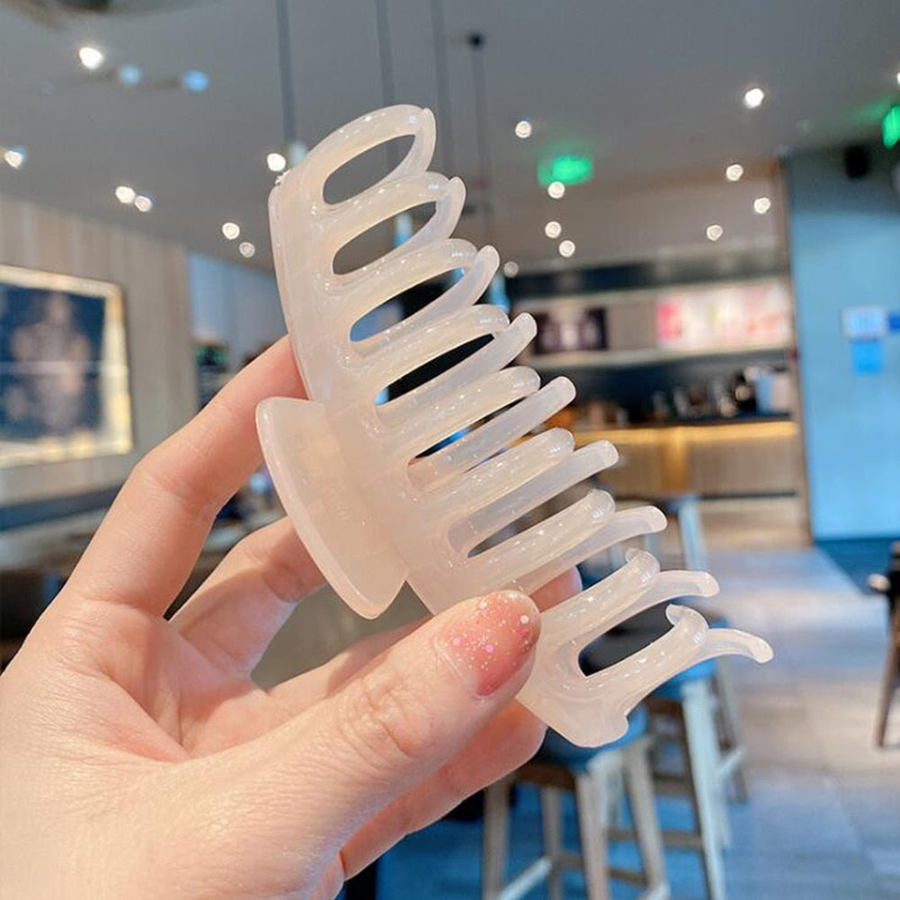 1PC Korean Solid Large Hair Claws Elegant Acrylic Hairpins Barrette Crab Hair Clips Headwear for Women Girls Hair Accessories - V.I.P Digital Presence