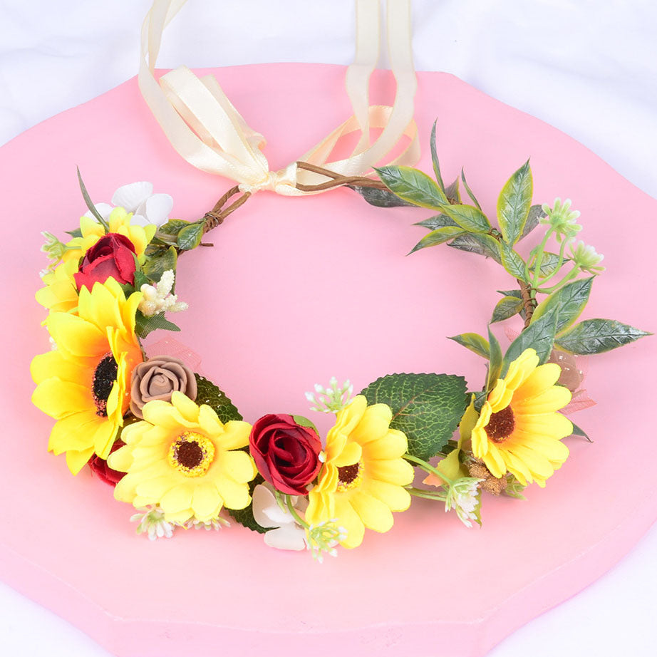 Korean style flower garland headwear sunflower children's performance scenic area decoration headwear hair accessories sunflower - V.I.P Digital Presence