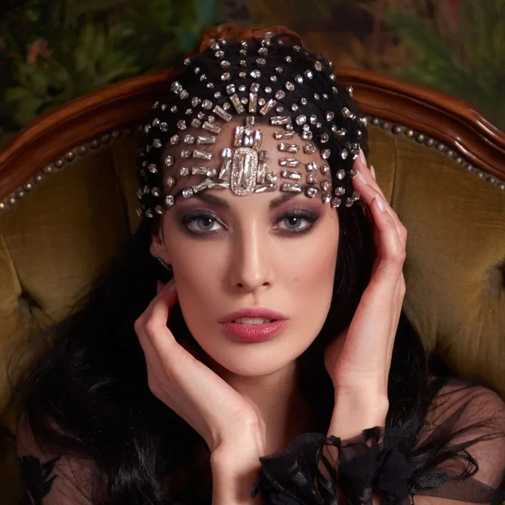 Rhinestone Bridal Headband Hat Forehead Hair Accessories Fashion Jewelry Wedding Crystal Head Chain Women Headpiece Gifts - V.I.P Digital Presence