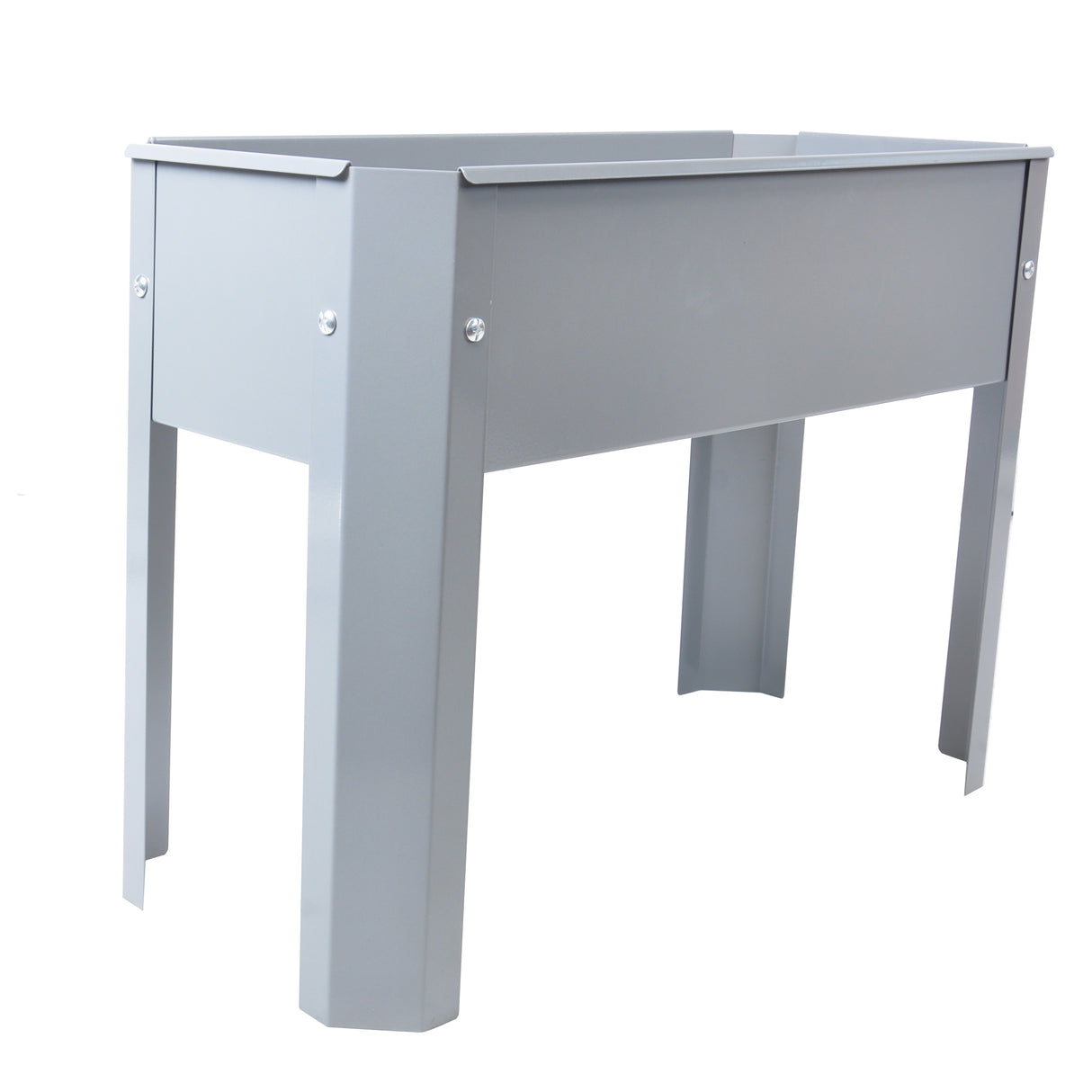 Elevated garden bed, metal elevated outdoor flowerpot box, suitable for backyard and terrace, large flowerpot Grey + Steel - V.I.P Digital Presence