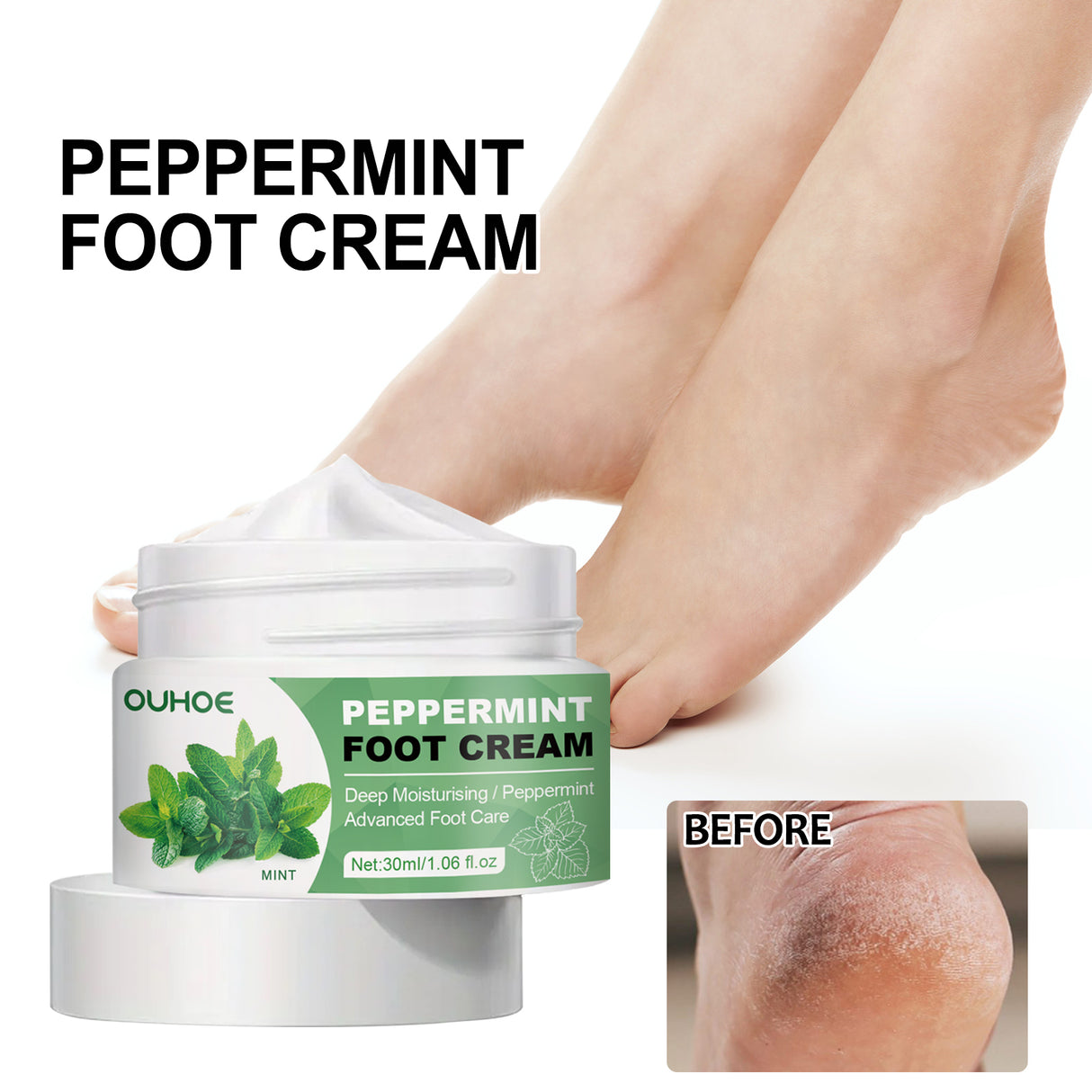 Peppermint Foot Cream, Repair The Foot Prevent Weather-Shack Desquamate Cracked Heels Moisturize Foot Care Cream - V.I.P Digital Presence