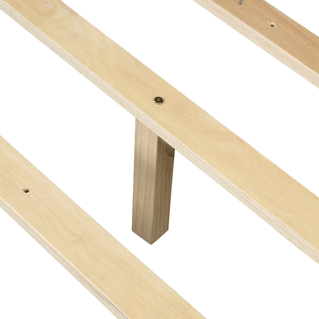 Wood platform bed with two drawers twin (gray)