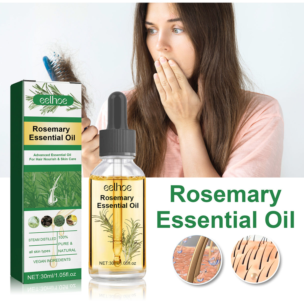 Rosemary Hair Care Essential Oil Repair Split End Dry Hair, Nourish And Smooth Hair Care Oil - V.I.P Digital Presence