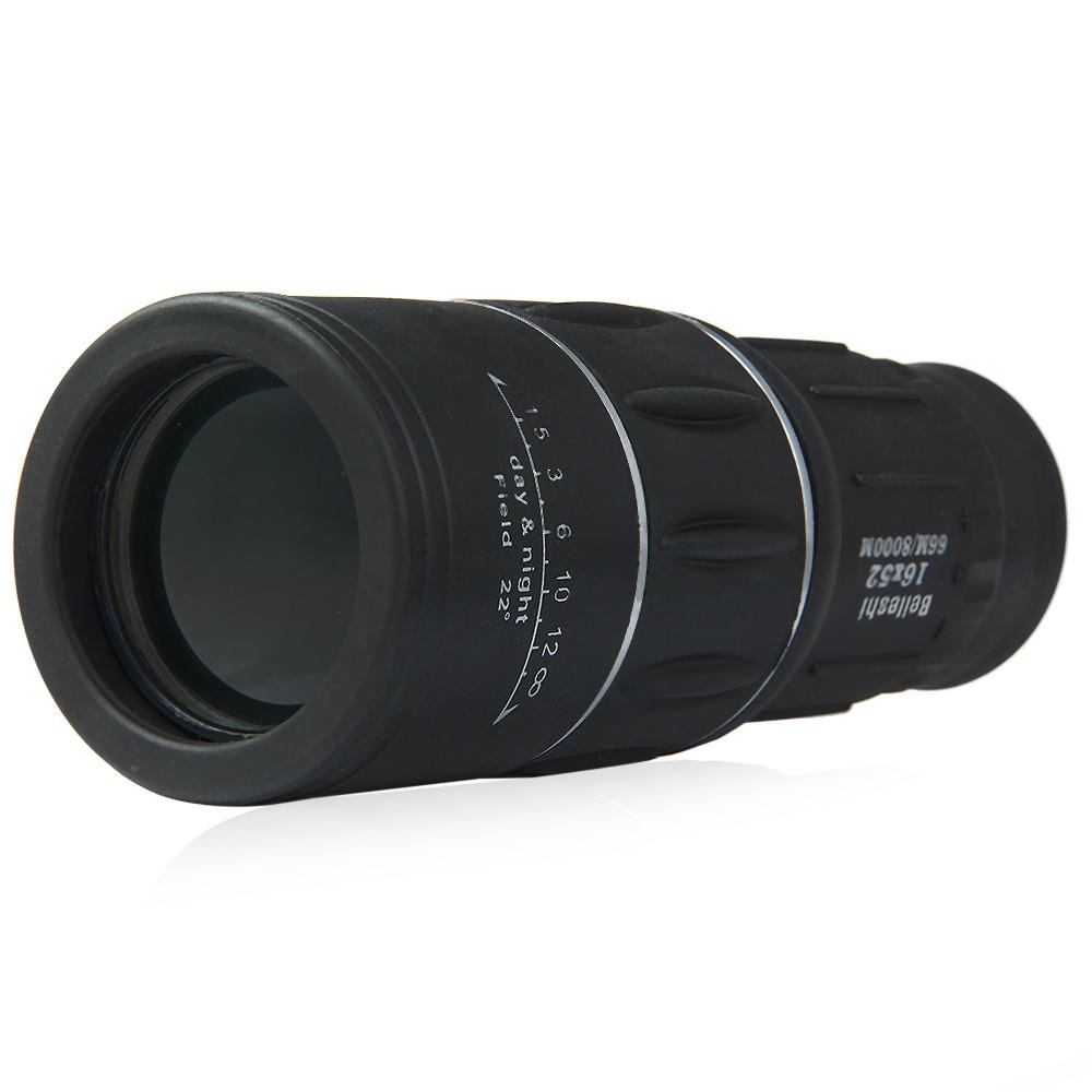 Telescopio monocular Beileshi 16 x 52 de doble enfoque con zoom óptico, binoculares con revestimiento, mira óptica para caza.