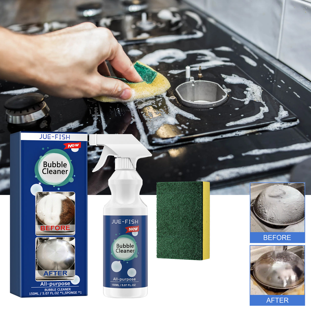 Kitchen Grease Foam Cleaner Range Hood Stove Exhaust Pipe Wall Kitchen Utensils Grease Cleaner - V.I.P Digital Presence
