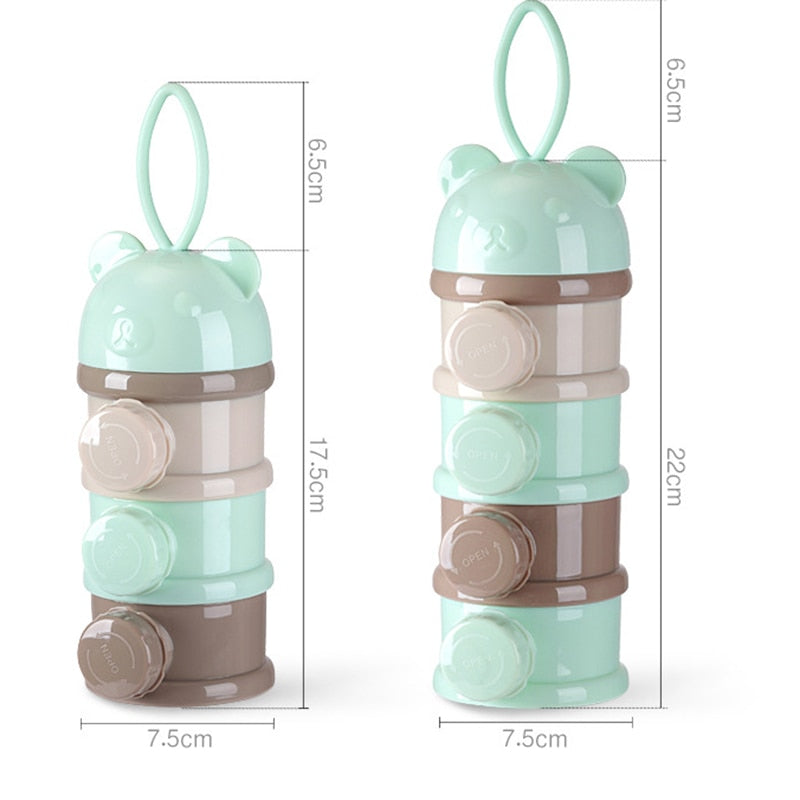 3 / 4 layers Bear Style Portable Baby Food Storage Box Essential Cereal Cartoon Infant Milk Powder Box Toddle Snacks Container - V.I.P Digital Presence