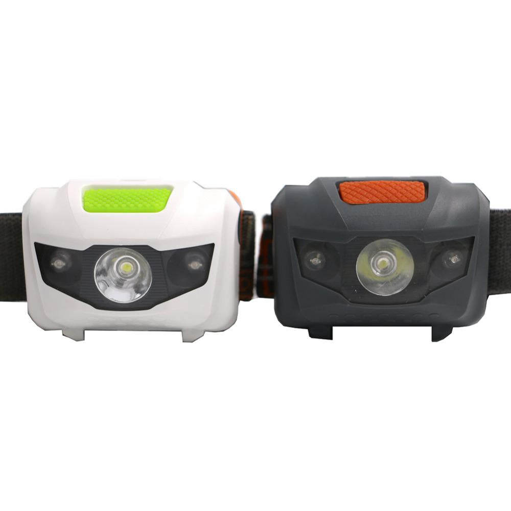 R3 + 2LED 800 Lumens 4 Modes Mini Headlamp Outdoor Headlight Waterproof Lantern Use AAA Battery