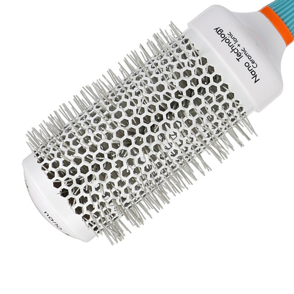 Professional Round Blue Hair Brush Ceramic Ion Hairbrush Comb Fashion Salon Hair Styling Tools - V.I.P Digital Presence
